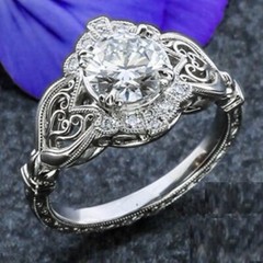 Art Deco 1.35Ct Round Cut Simulated Diamond Engagement Celtic Ring In 925 Silver