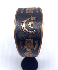 VTG Copper Cuff Bracelet Blackened Buffalo Dancer Southwestern 7″ W/Marking(G1)