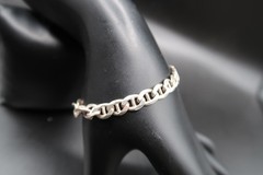 Vtg Sterling Silver Mariner or Anchor Link Bracelet 925 6.5″ Beautiful