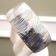 VicenzaSilver bracelet JCM 925 sterling silver textured cuff hinged 6.75 in fit