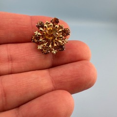 Vintage Rhinestone Scatter Pin Brooch Lot Star Snowflake Blue Clear Orange