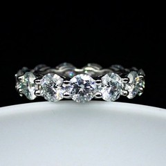 Round Moissanite Wedding Ring Full Eternity Band Stackable Tennis 9 NWT