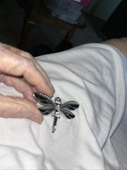 Pendant Vintage No Chain Black & Silver Plate