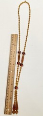 Vintage 1920s faceted amber glass flapper beads necklace art deco