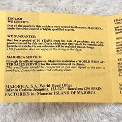 Vintage Majorica Faux Pearl Necklace 2 Strand Cream Oil Slick Box Papers 20″