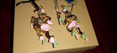 WHIMSICAL FIGURAL Retro Pins ENTERTAINER , LAMP baton Gal VINTAGE JEWELRY
