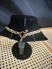 Vintage Juicy Couture Rhinestone Star Pendant Necklace Y2K Silver Tone Chunky