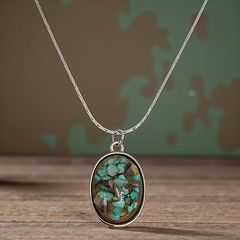 Vintage Confetti Lucite Pendant Necklace Silver Tone Chain 18″ Bohemian Indie