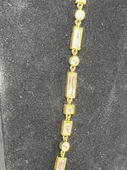 Nolan Miller “Melange of Crystal” Necklace Gold Tone Signed 32” W/box &COA