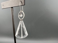 Vintage 925 Quartz Earring Single Sterling Silver Dangle Signed Deb Guyot