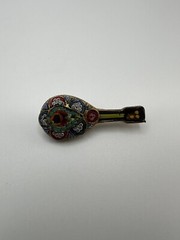Vintage Mandolin Mosaic Brooch Made in Italy 4.5cm BB5