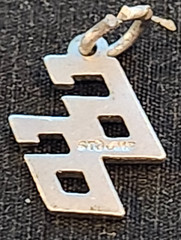 Vintage Sterling Silver “66” #4 Charm for a Charm Bracelet, 0.68g, 1/2 in