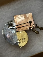 Vintage 1992 Sterling Silver Copper Bright Zinc Metal Brooch Pin by Kenda KIST