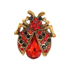 Trendy Rhinestones Gogga Brooch Pin Secure Clasp Design For Outfit Enhancement