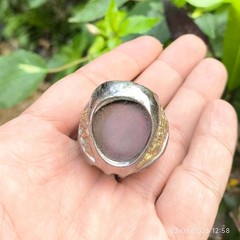 vintage ring agate fire blood stone rare antique gemstone indonesia dukun big