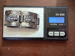 Vintage Silver plated Hammered Metal Bracelet w 5 Crowns Panel Clasp Bracelet