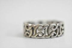 Celtic Rope ring size 5.50 braided pinky band sterling silver biker women girls