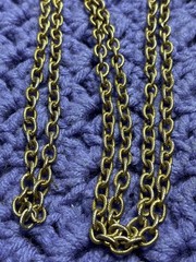 Vintage Goldtone Textured Chain Necklace No Clasp 53 inches Long