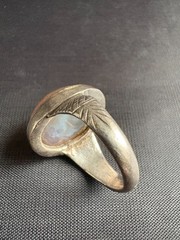 Vintage Handcrafted Silver Ring Unique Cabochon Quartz Gemstone Ring Size 8.5 US