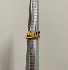 Vintage NIKE Swoosh Logo Gold Chrome Metal Ring Jewelry Novelty Collectible