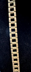 SIGNED Designer EDLEE 70’s Modernist Necklace 30” Gold-tone