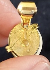 Gold-tone Faux Pearl Cabochon .75″