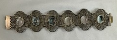 Vintage Chinese Silver Intricate Filigree Enamel Animals Plaques Story Bracelet