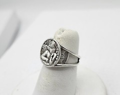 Designer Vintage Shube’s Dakota West Sterling Silver Cherub Angel Ring Size 5