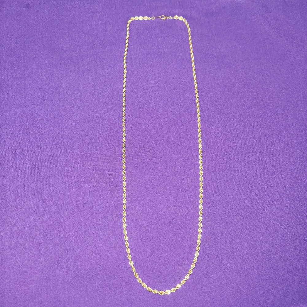 Good Quality Thick Rope Chain Necklace Gold Tone Simple Classic 30” Lg Unbranded