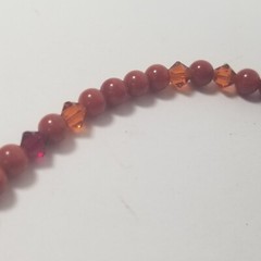 Vintage MCM Red Round & Faceted Bead Choker Necklace Mid Century 16 in Tiny