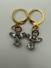 Vintage Rhinestones Crystals Dangle Angel Earrings