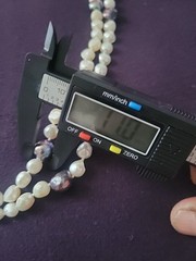 52″ Knotted Baroque Freshwater Pearl Rope Necklace Dark Iridescent Accent Pearls