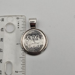 VTG Antique SE Sterling Silver Pendant Monogram 925 GML GMS JMS ROUND TAG 9.1g