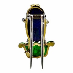 Wedderien Art-Deco Period Platinum Gold Diamond Sapphire and Jade Foliate Brooch