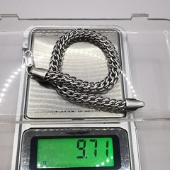 Vintage 925 Sterling Silver Bracelet Handmade 9.71g 7.68″ (19.5cm) Wide 0.24″