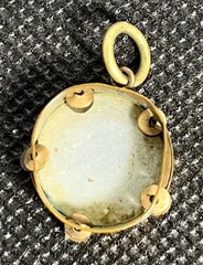Antique Victorian Mother of Pearl Photo Locket Style Pendant Gold Filled c1900