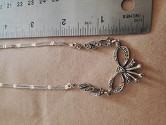 Vintage Sterling Silver Marcasite Necklace