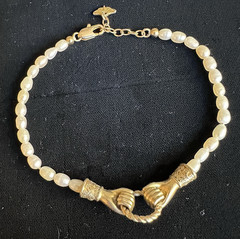 Missoma X Harris Reed 18k Gold Plate/ Natural Pearls In Good Hands Bracelet READ