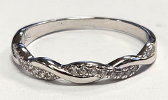 CASTILLNA Half Eternity Twist 925 Sterling Silver & CZ Engagement Ring Size 9