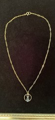 Vintage 1/20 14K Gold Filled Paperclip Chain Necklace with Crystal Drop Dainty
