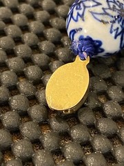 Vintage Chinese Export Blue White Large Porcelain Beaded Necklace Filigree Clasp