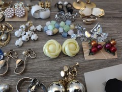 Estate Mixed Lot Costume Jewelry Earrings 77pr Clip On Screwback