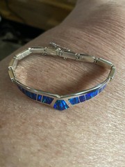 Mexican Fire Opal 950 Link Bracelet Vintage