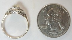 Antique Art Deco Diamond Engagement 14K Ring Size 7 UK-N1/2 EGL USA Fine