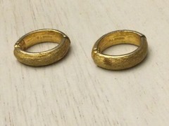 Vintage Estate Brushed Goldtone Hinged Clip Earrings Signed Monet