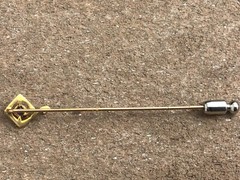 10k Stickpin Square Blue Stone Art Deco C. 1920 Estate Jewelry Timeless Gift