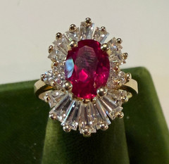 Vintage SOLID 14KT Gold Stamped Red Size 8 Ring 6.19g NOS NOI!