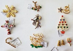 21 pc CHRISTMAS JEWELRY LOT BROOCH EARRINGS RHINESTONE GERRY’S, Louis Guisti, AK