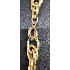 Vintage Necklace Gold Tone Single Long Link Chain Chunky Statement 40″