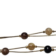 Vintage Beaded Necklace Boho Chic Multi Stone Gold Tone Chain Fashion Jewelry